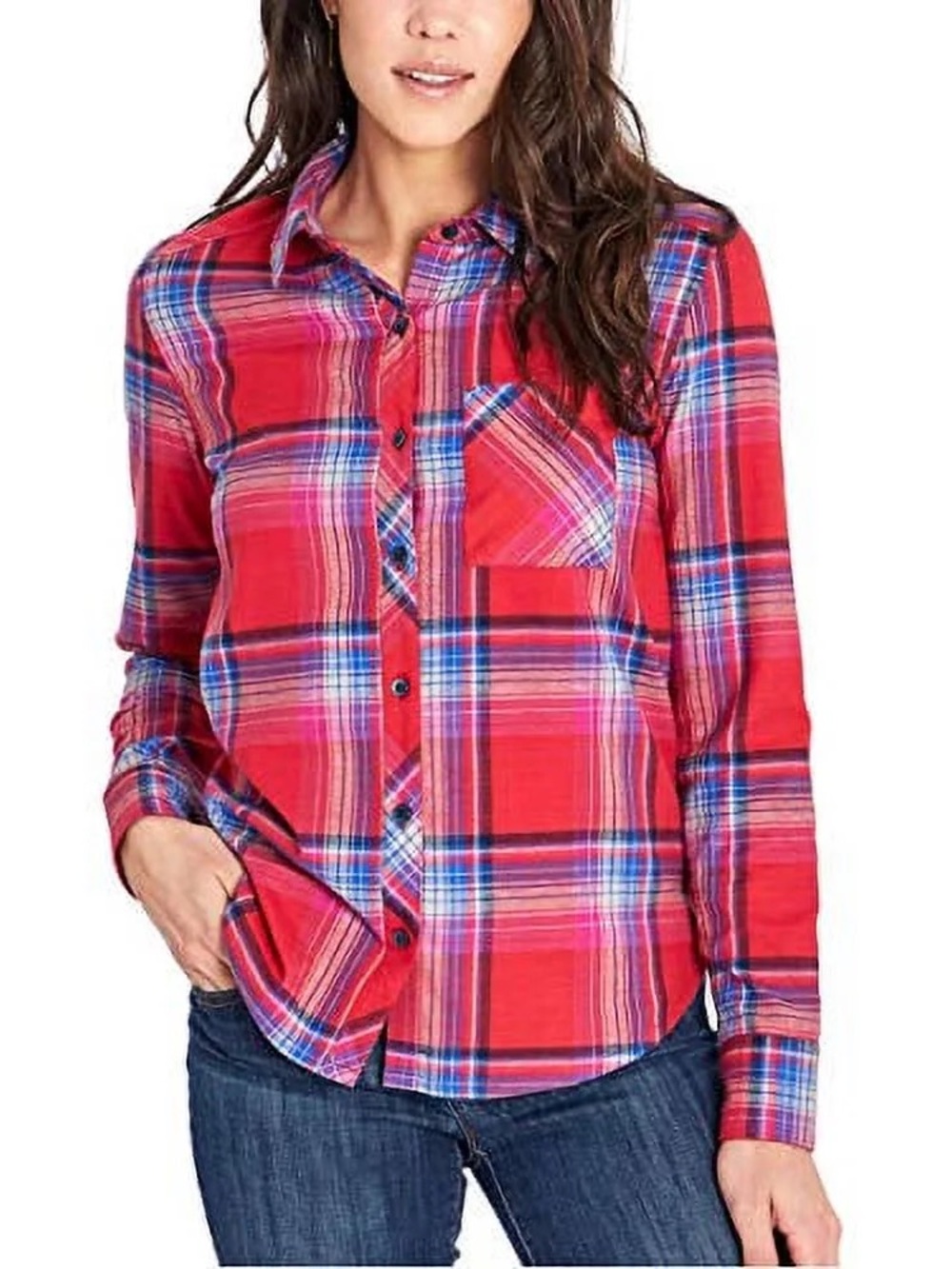 Orvis Ladies' Stretch Flannel Shirt - Red Size Large